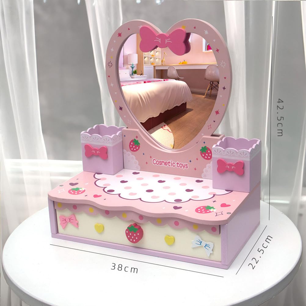 Set da Gioco Tavolo Toccasano, Giocattolo per Trucco e Parrucchiere | Set da gioco per toeletta delle ragazze, giocattolo cassettiera da principessa, giocattolo di ruolo salone di bellezza