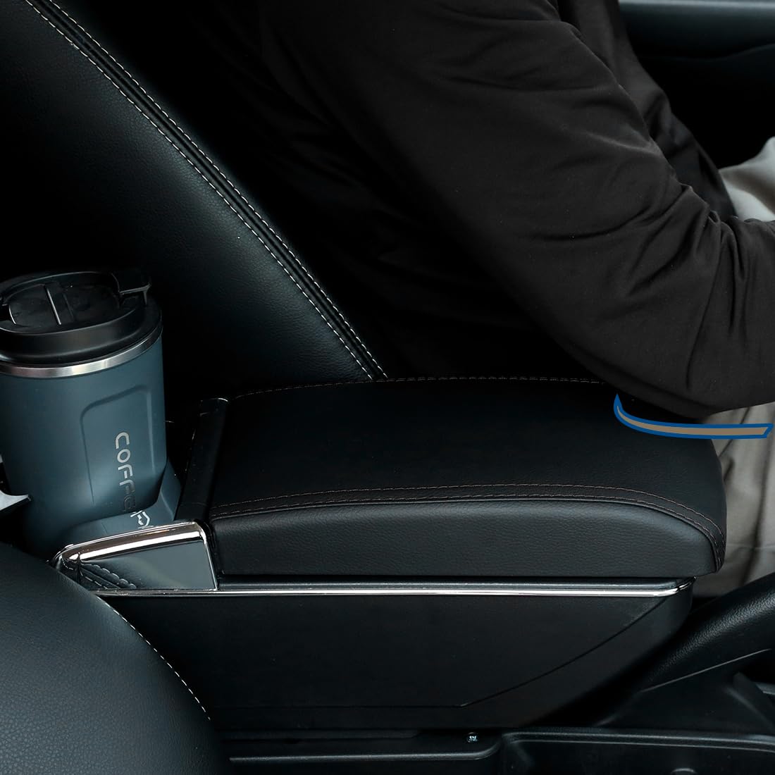 Bracciolo Centrale In Pelle Per Clio 4 – Box Portaoggetti Con Chiusura Magnetica Silenziosa – Ricambio Aftermarket