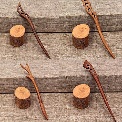 image for DAWEIF Vintage Retro Handmade Wooden Chinese Traditional Chopsticks Ha