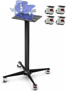 Grinder Stand Pedestal with GD-40F Leveling Casters, Vise Stand Base