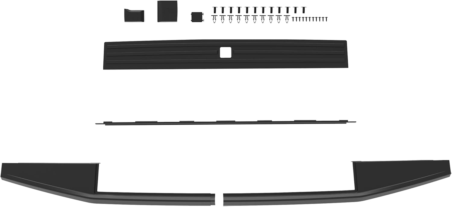 Tailgate Cap Molding Kit for Ford F150 15-20, Combined Smooth Finish OE Style Integrated Step Flexible Flex Step Top Trim Protector Cover for Ford F150 2015-2020 Accessories (Black, 2PCS)