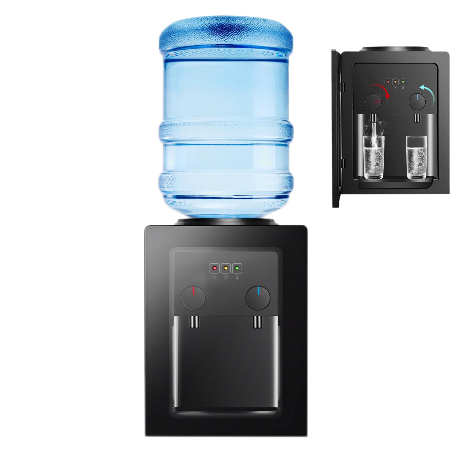 Distributore di acqua elettrico, 220 V, 550 W, distributore di acqua di riscaldamento e raffreddamento per ufficio, compatibile con 3,5 l, 5 l, 10 l, 18 l, secchi per ufficio, casa, scuola