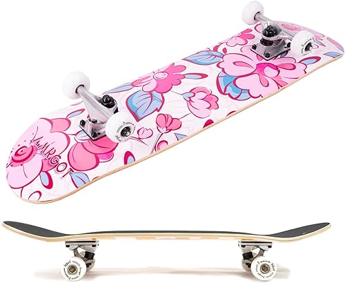 Miniatura 3 de Patinetas para principiantes, 31 x 8 pulgadas Patinetas completas para niños, niñas y adultos, 7 capas de madera de arce, tabla cóncava de doble