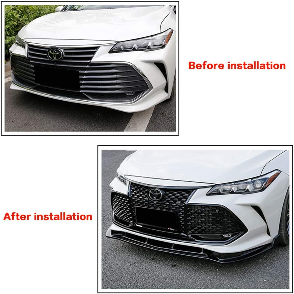 YOUNGERCAR Front Bumper Lip Fit for 2019 2020 2021 2022 Toyota Avalon Hybrid Limited Touring XLE XSE Gloss Black ABS 3PCS