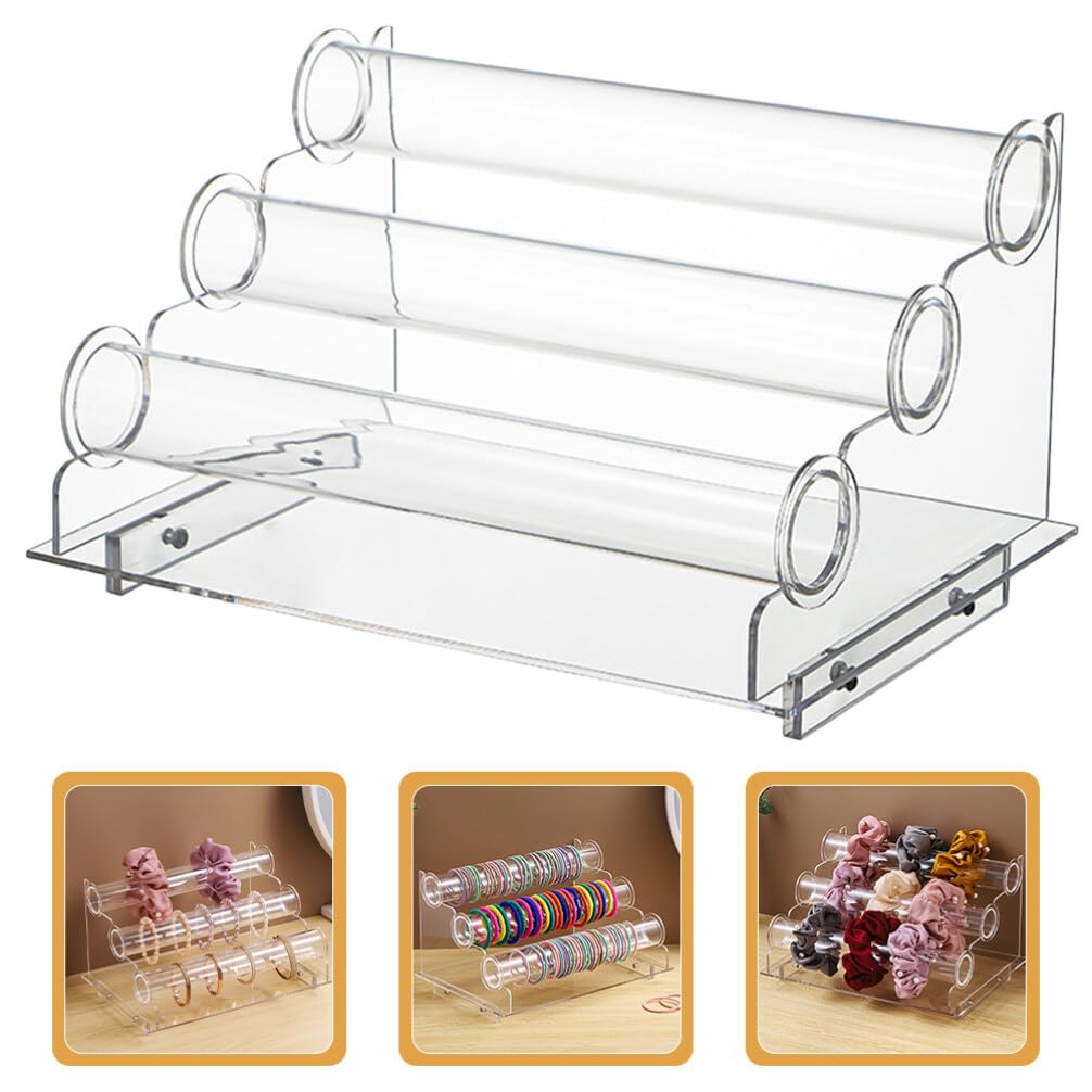 PRETYZOOM Soporte Organizador De Joyas De 3 Niveles Soporte Acrílico Para Collares Brazalete De Cristal Soporte Para Pulsera Exhibición De Joyería Para La Venta De Collares Coleteros