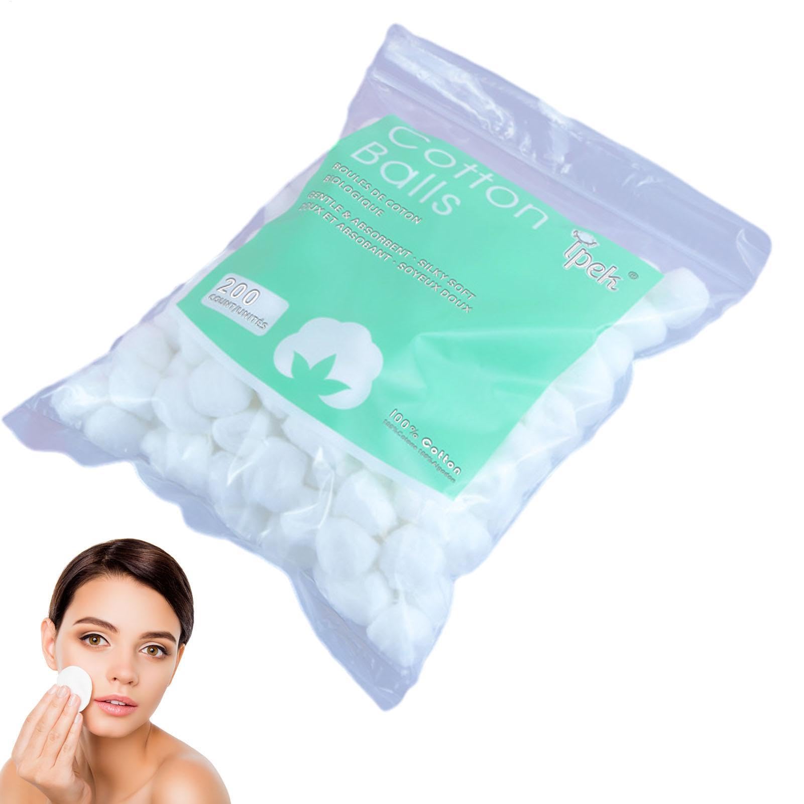 Cotton Balls - Cotton Wool Balls | Organic Cotton Balls for Face | Large Cotton Wool Balls Baby | Absorbent White Cotton Balls | Lightweight Makeup Cleaning Tool for Sensitive Skin Household
