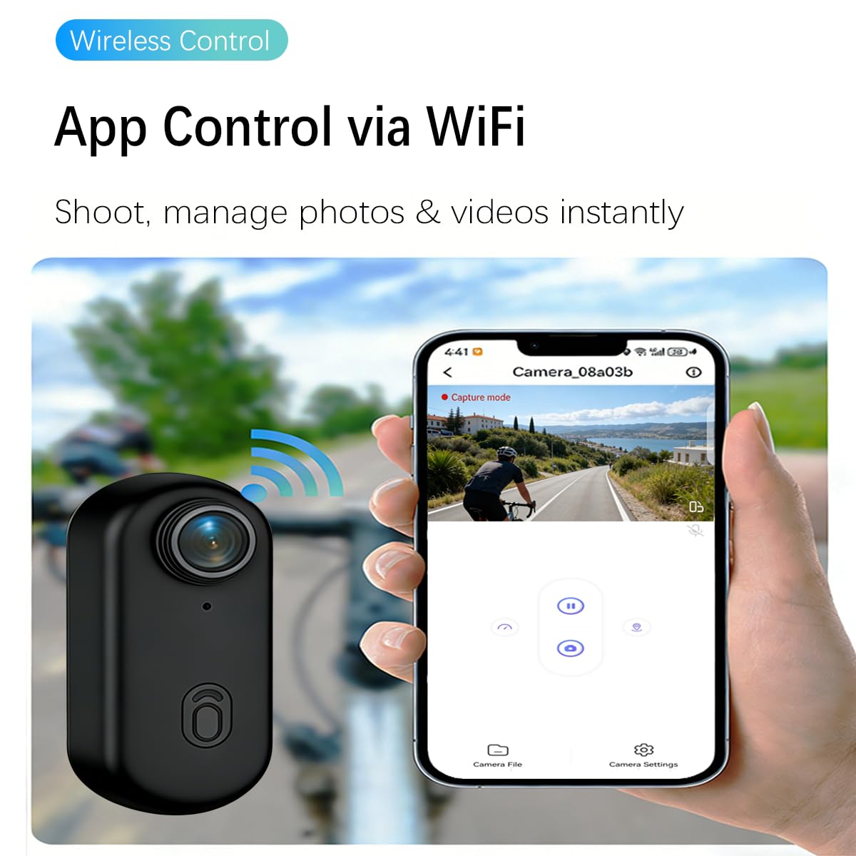 Mini Body Camera H88, 1080P FHD Wearable Action Cam, Thumb-Sized Bodycam & Waterproof Case 30M Underwater, POV Loop Recording for Motorcycle Helmet, Bike, Security, Travel & Outdoor(No Card, Black) — view 3