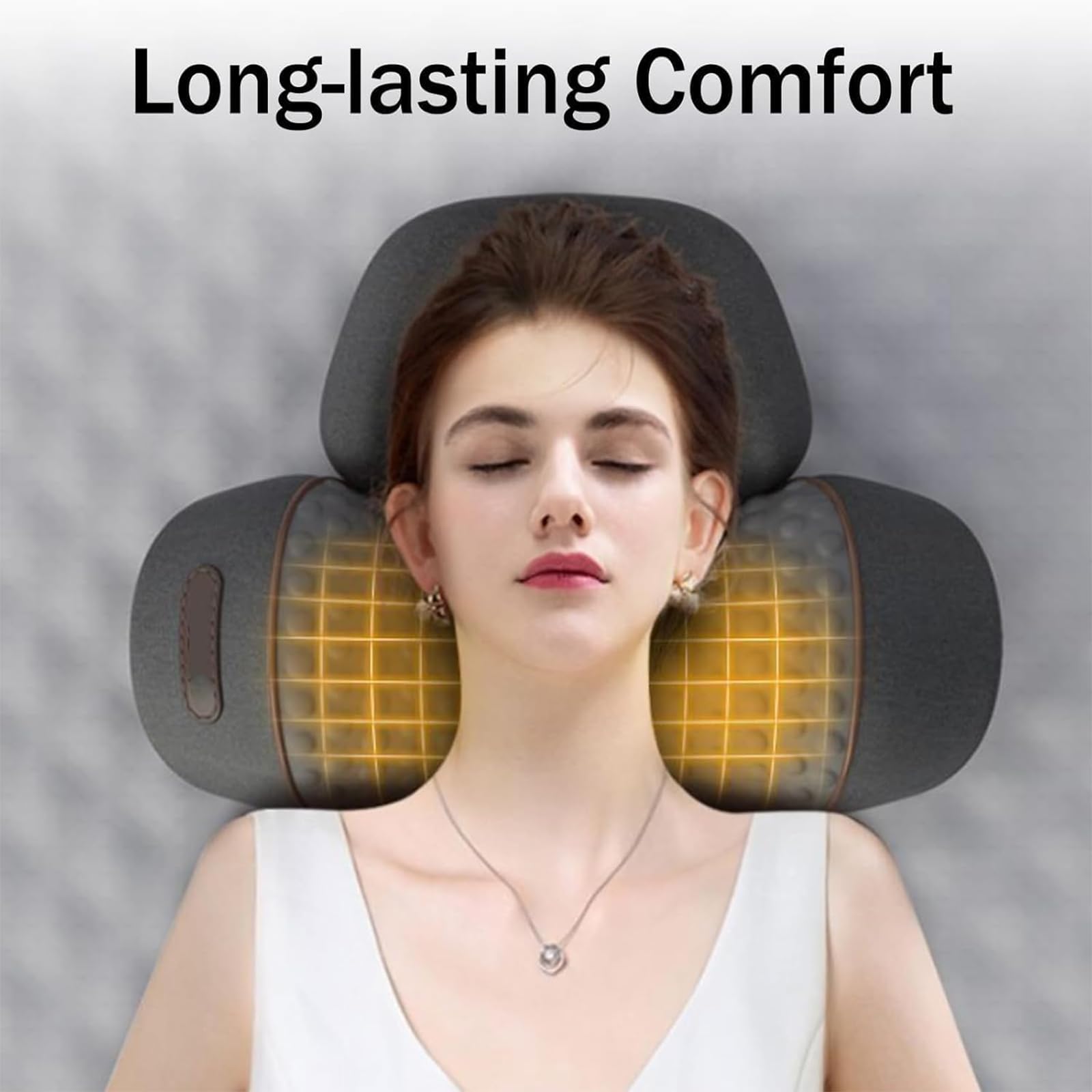 Generico Massaggiatore Per Il Collo 3in1, Relief Massager For Neck, Cuscino Cervicale Con Calore E Trazione, Massaggio Profondo Rilassamento, Alleviare Dolore Muscolare&Tensione (Black)
