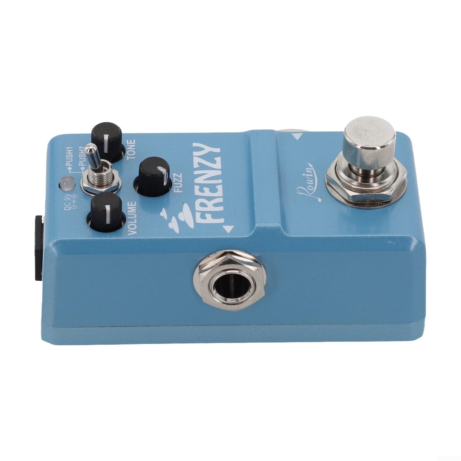 Rowin LN-322 Frenzy E-Gitarren-Pedal, klassisches Fuzz-Ton-Bassgitarren-Distortion-Pedal mit Dual-Modus, Metall-Effektpedal, Vintage Overdrive Stompbox, Grün