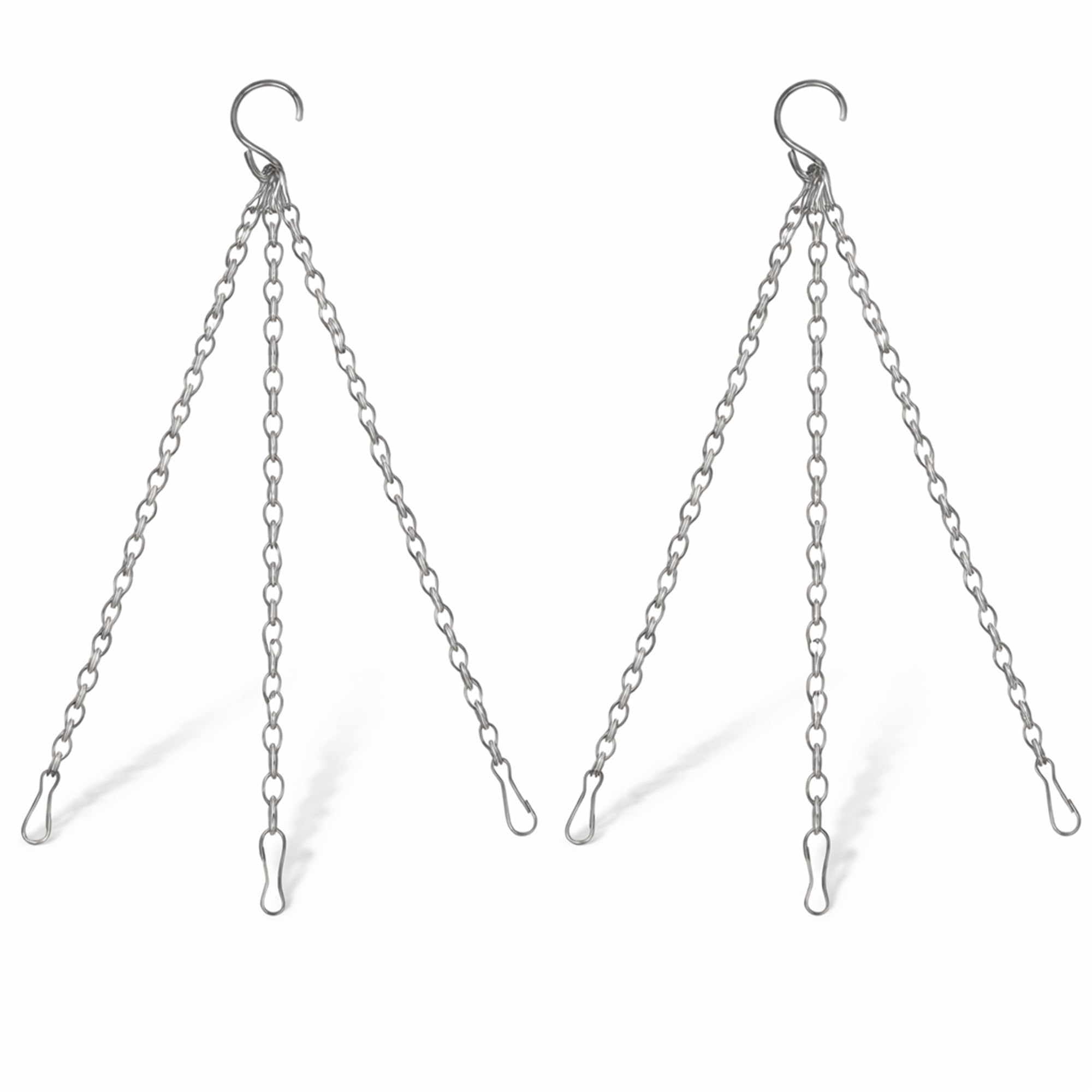 D.A.Y. Republic Two 14" Three Point Heavy Duty Metal Hanging Basket Chains - Heavy Duty Weatherproof Chain for Garden Hanging Flower Baskets (Two Metal Chains)