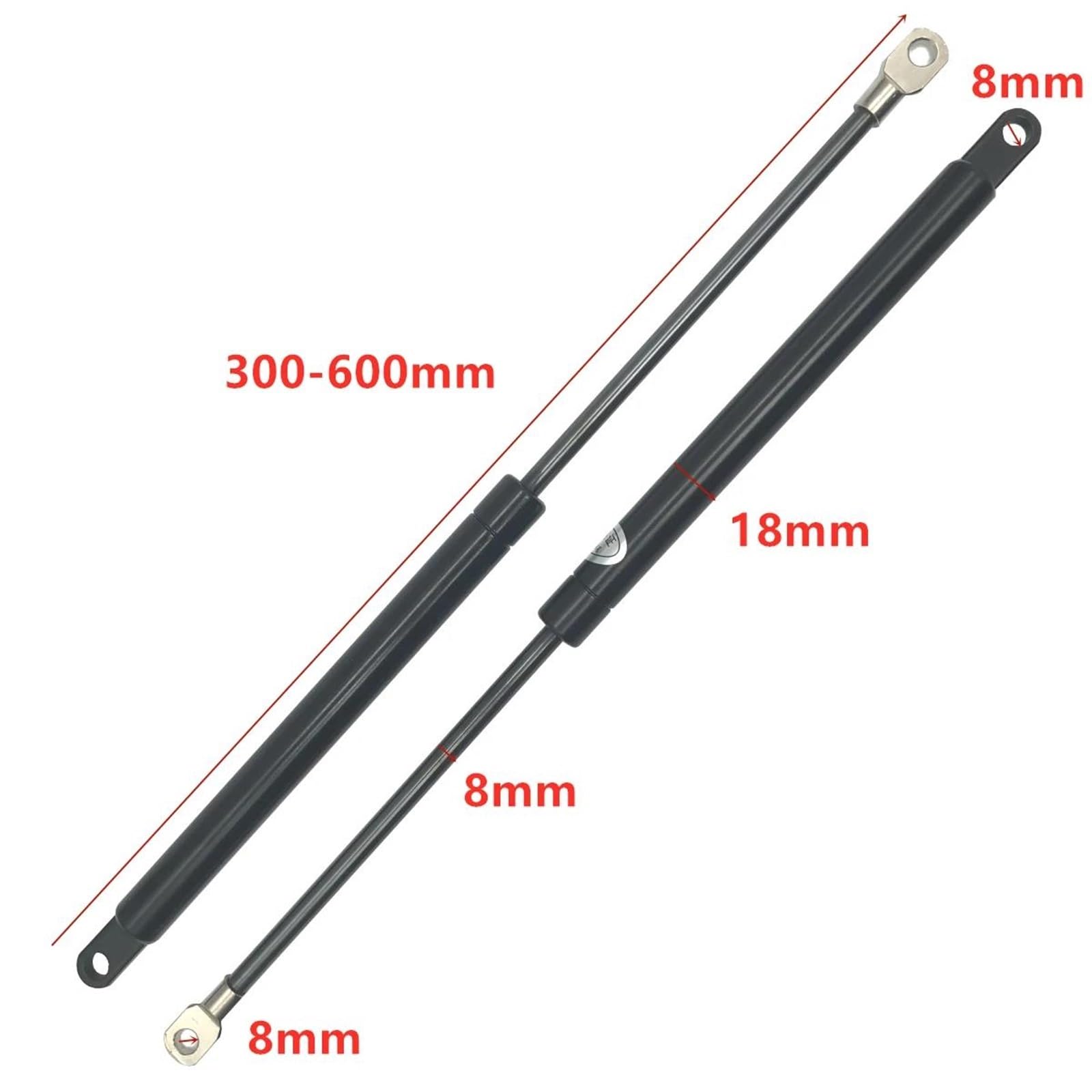Gas Struts 1 Paire 300N 300-600mm Vérins À Gaz Universels Pour Coffre Hayon Capot Amortisseur Support Fenêtre Vérin Levage verins coffre