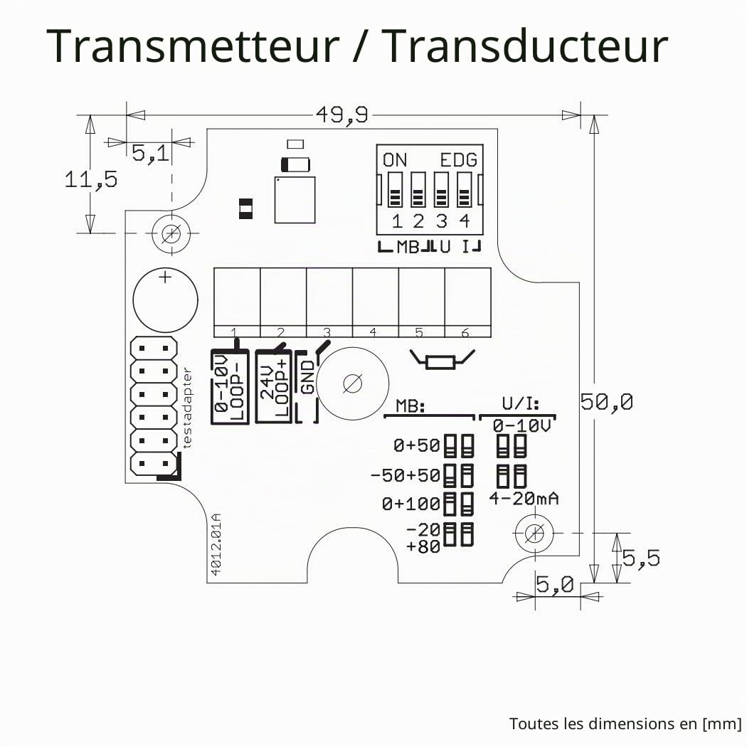 iOVEO 206AF02202 - Mesure de Température Extérieure, Capteur Extérieur Actif, 0-10 V ou 4-20 mA, Tube de Protection, PT1000, 2 Mètres