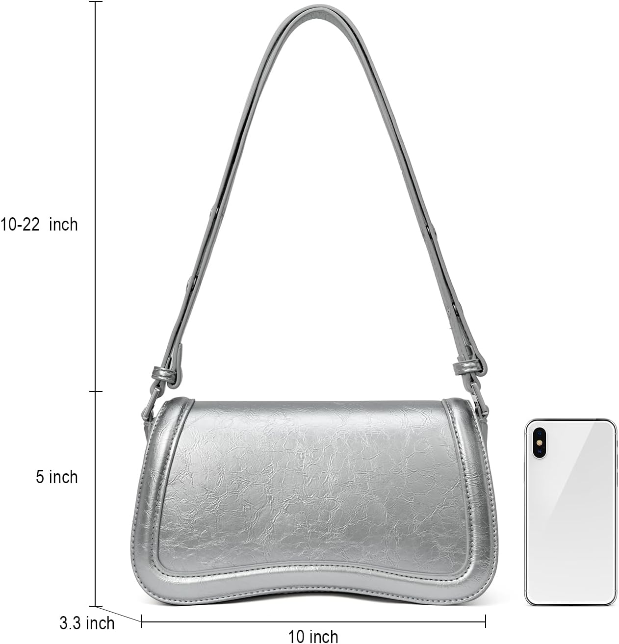 CLUCI Small Shoulder Bags,Purses for Women Vegan Leather Crossbody Handbag Clutch Hobo Purse - Image 3