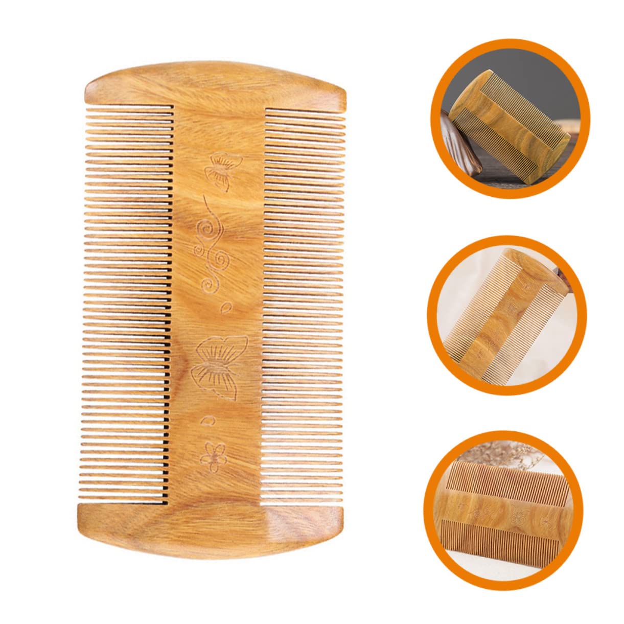 minkissy 5 peines de bolsillo para barba de sándalo verde para hombres, peine de bolsillo para barba, de corte de a, de bigote, de a para hombres, s para cabello hombre,