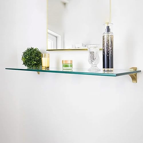 Miniatura 7 de Fab Glass and Mirror Estantes de vidrio cortados a medida, borde plano de 38 pulgadas de grosor, vidrio bajo en hierro, estantes flotantes de vidrio