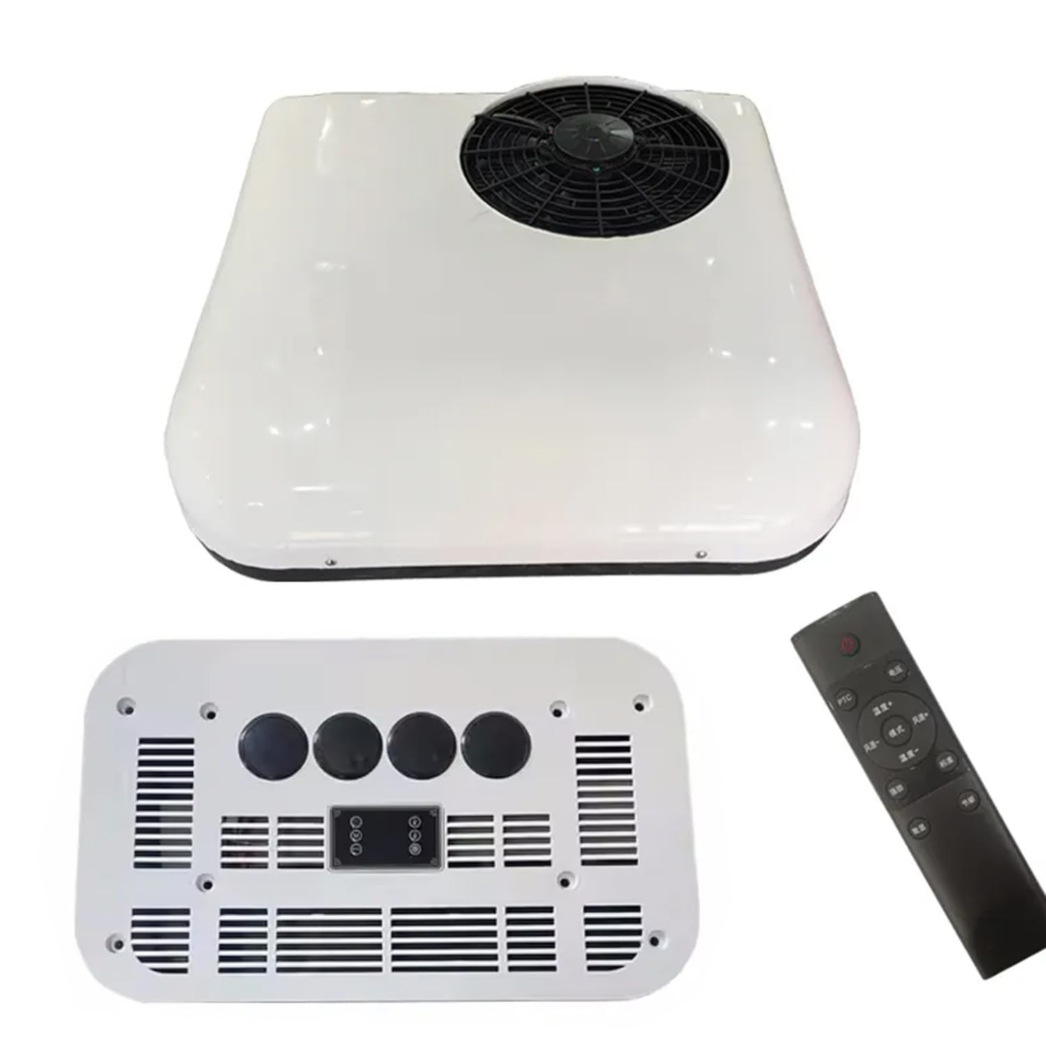 Olskfuh White Rv Air Conditioner 12V/24V, Rooftop Split Ac With Remote Control For Light Duty Trucks, Trailers, Boats, Motorhomes, Tractors, And Caravans,-24V