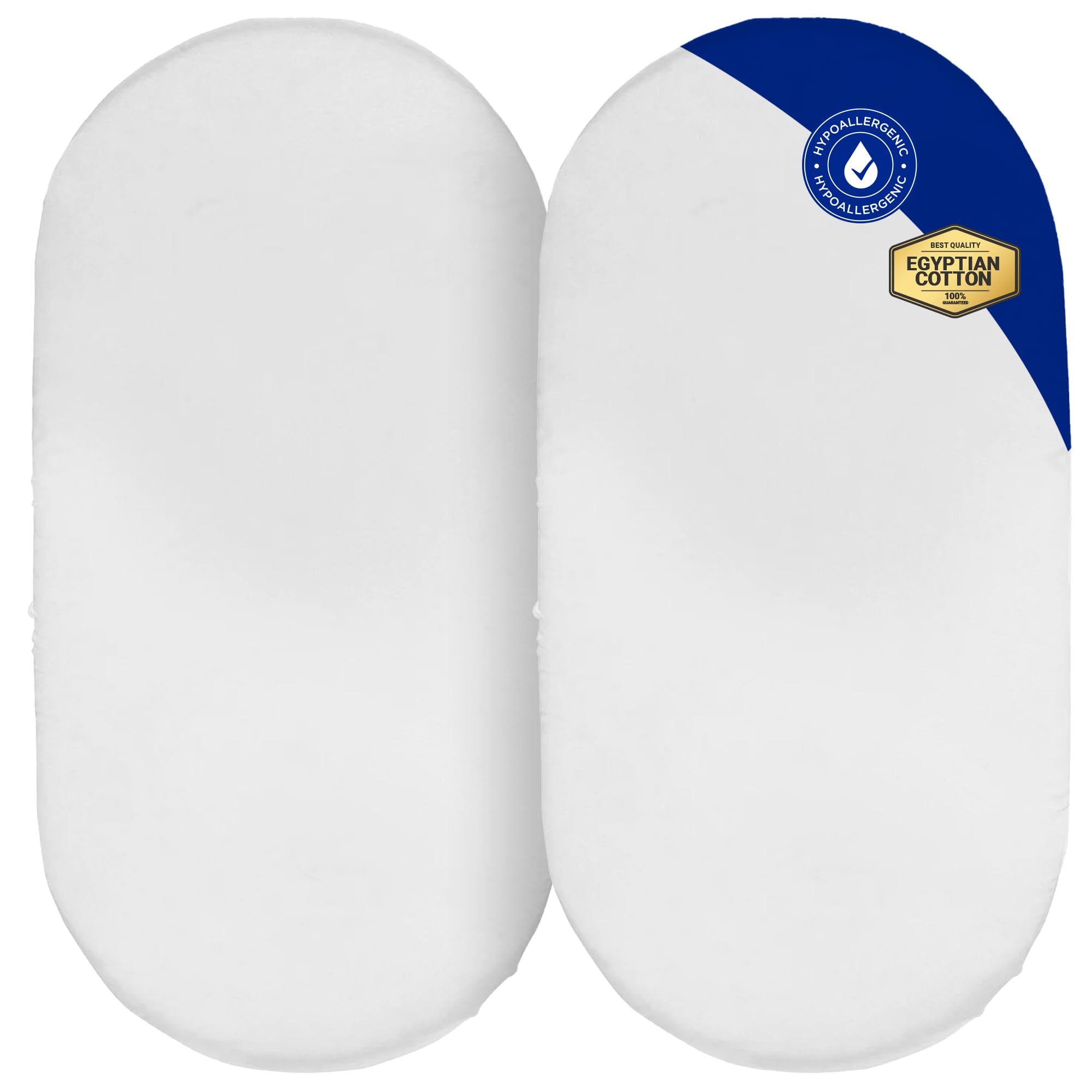 Sunshine Comforts White 2 Pack 100% Cotton Terry Towel Waterproof Fitted Bed Sheet Mattress Protectors Topper Cover Super Absorbent Stain Proof Non-Allergenic & Non-Noisy (Moses Basket (35 X 75Cm)),