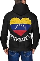 Vista 2 de Venezuela Vintage Flag Men Zipper Hooded Pocket Kanga Pockets Cardigan Long Sleeves Pullover Hoodies