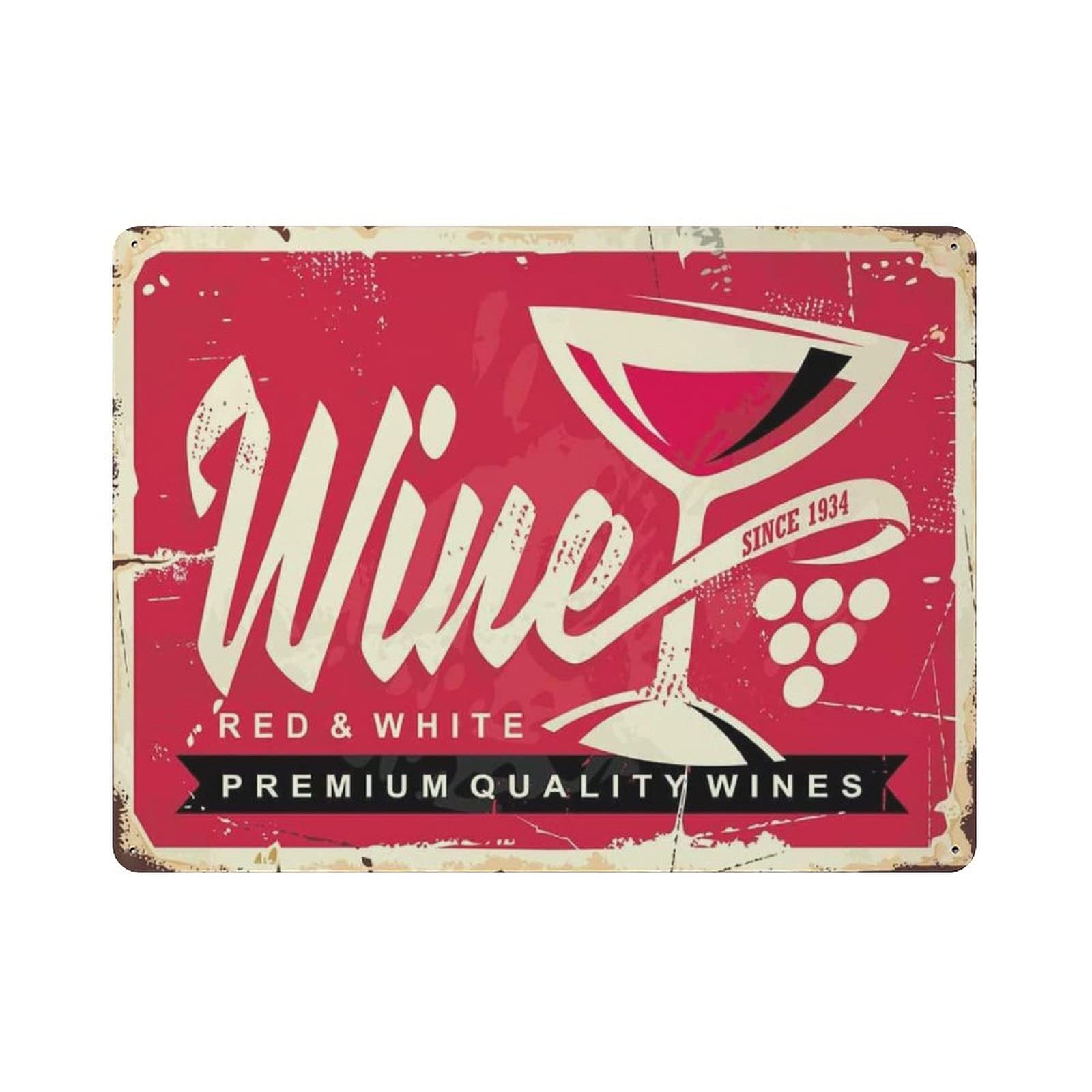 Gqwjksz Wine Tin Sign Metal Plaque Art Hanging Iron Painting Retro Home Kitchen Garden Garage Wall Decor 12"X16"