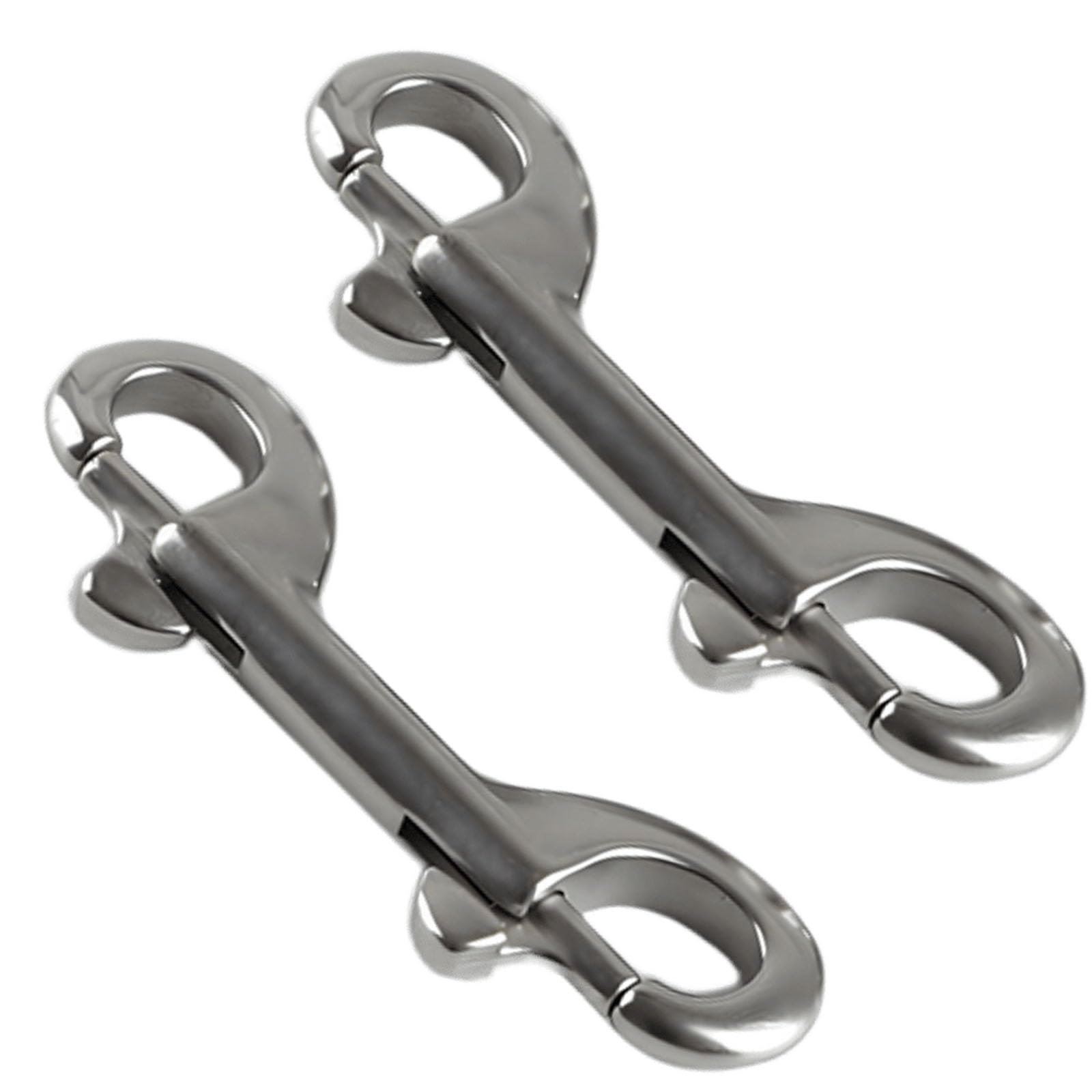Vleant 2Pcs 90mm 316 Stainless Steel Double Ended Spring Bolt Snap Hooks - Quick Release Marine Grade Metal Trigger Chain Clip Snap Hook - for Pet Leashes, Bucket Hooks, Key Holders, Farm