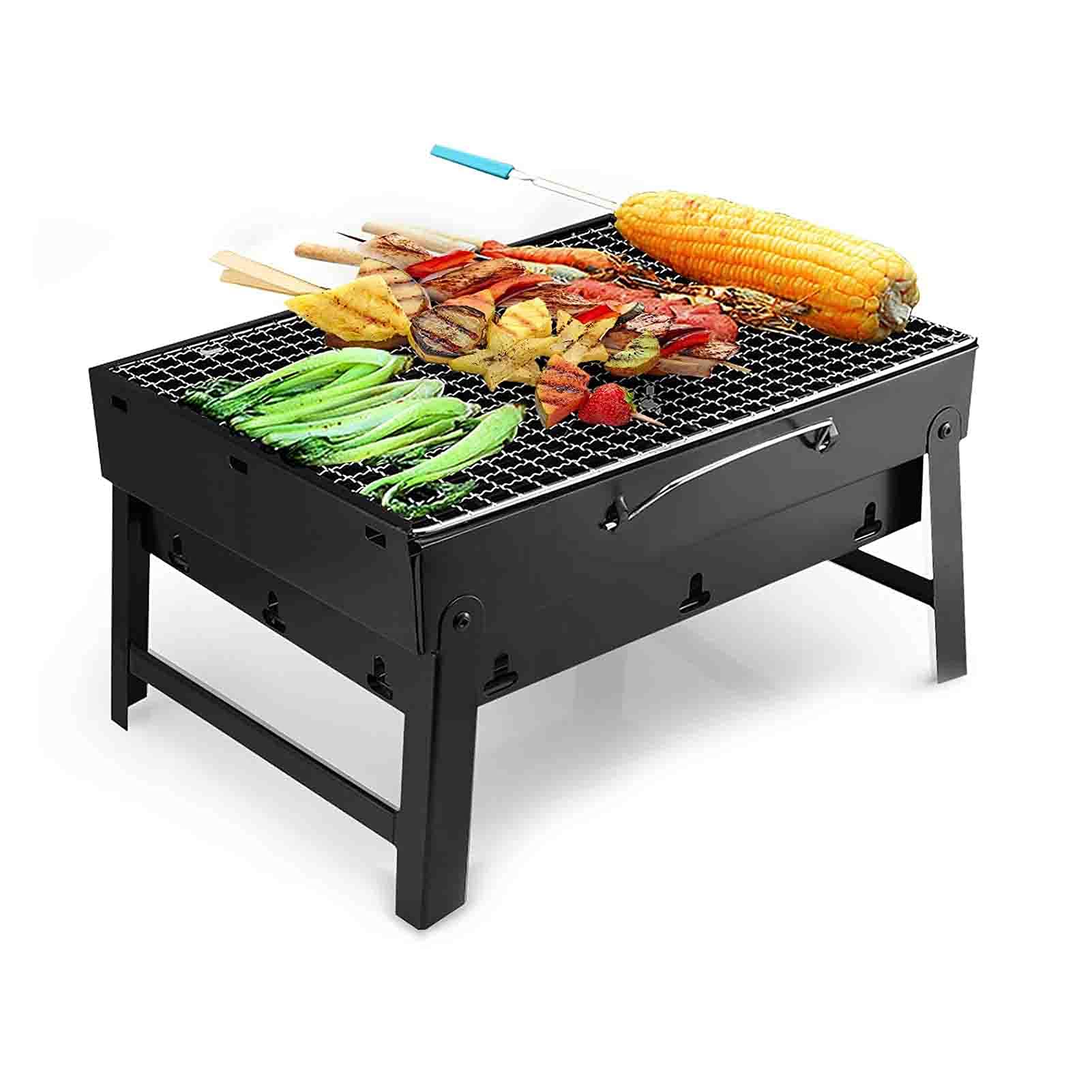 Gril de barbecue portatif pour cuire et fumer facilement au charbon de bois