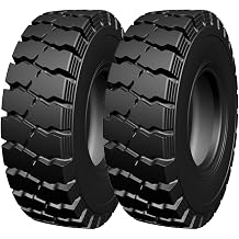 Set of 2 Heavy Duty Forklift Tires Industrial Pneumatic 14 Ply, Tube Type with Tube Flap For Warehouse & Farm Use Size 289-15-14PR