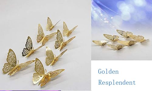 Miniatura 4 de 12 calcomanías de pared con diseño de mariposa hueca en 3D, elegantes murales, calcomanías de pared para decoración de bebés, niños, dormitorio,