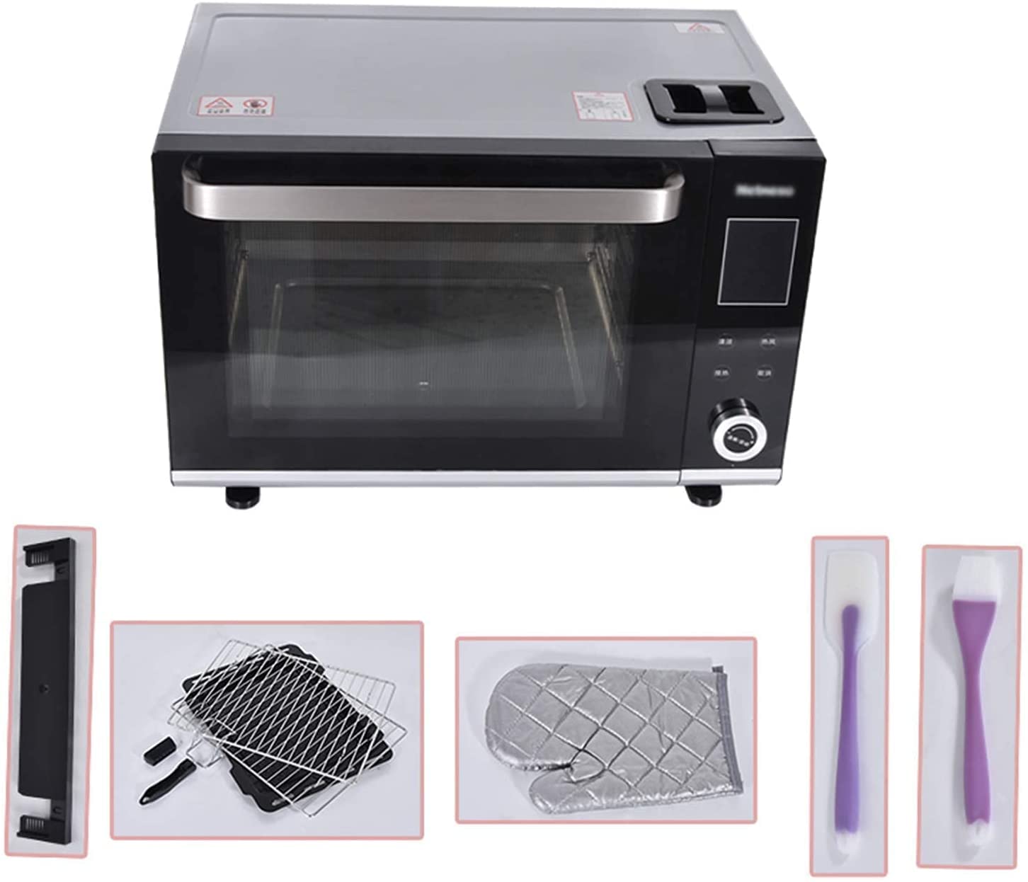 Oven Solo Forno a microonde in Silver Tact Premium Fornello a convezione alogeno Forno Elettrico Singolo Incorporato - Acciaio Inossidabile Ideale per arrostire, cuocere al Forno Estetico e
