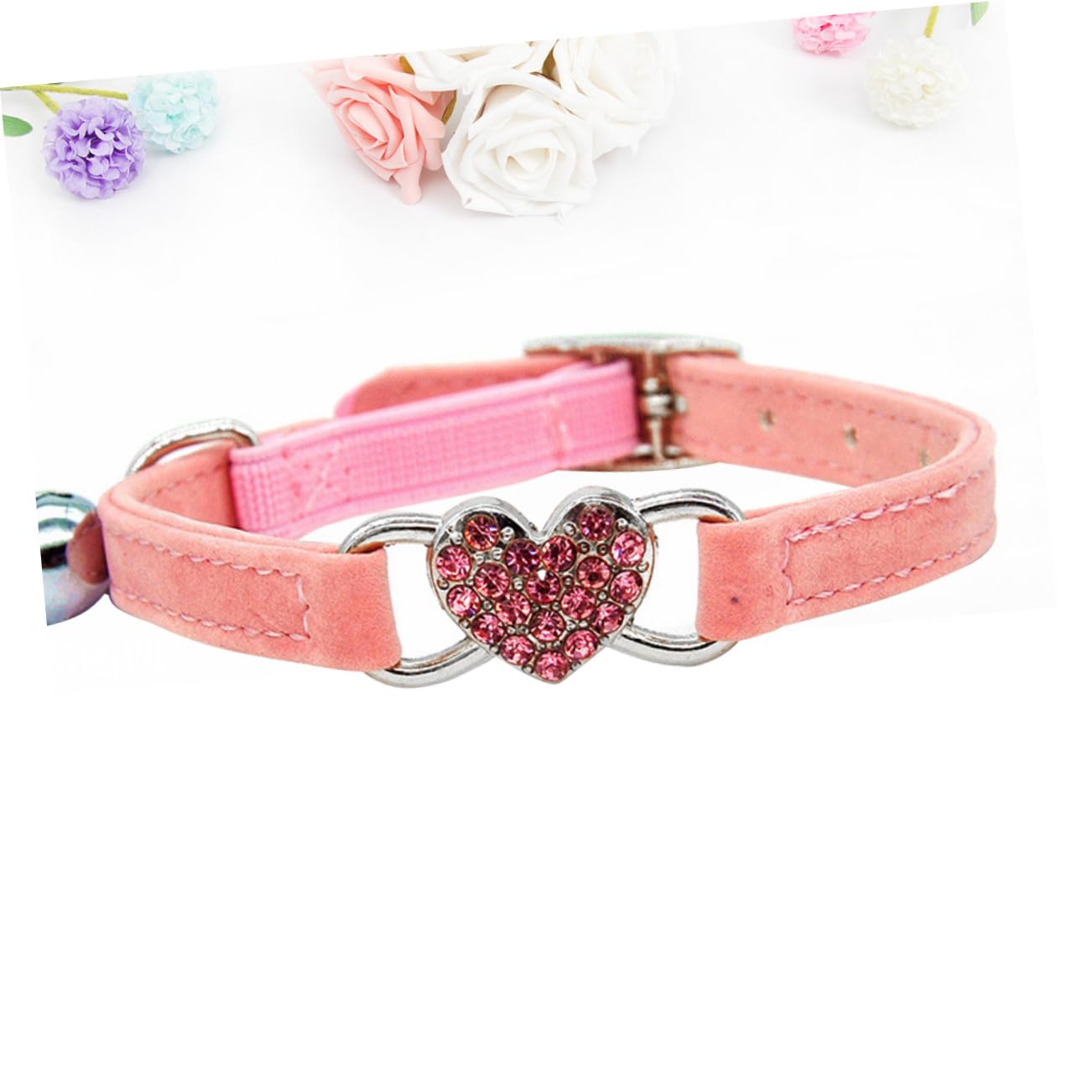 Collier Réglable pour Chat Forme Cœur avec Décoratifs et Clochette Accessoire et Élégant pour et pour Usage Quotidien Intérieur et Extérieur pour Propriétaires Animaux