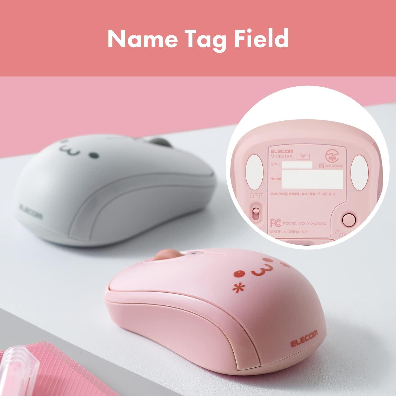 ELECOM Bluetooth Wireless Mouse, 3 Button Symmetrical Design for Left or Right Hand, IR LED Long Battery Life, Cute Smiley Face for Kid Adult, PC/Mac/Chrome/iPhone/iPad, Pastel Pink (M-CB01BRPF)
