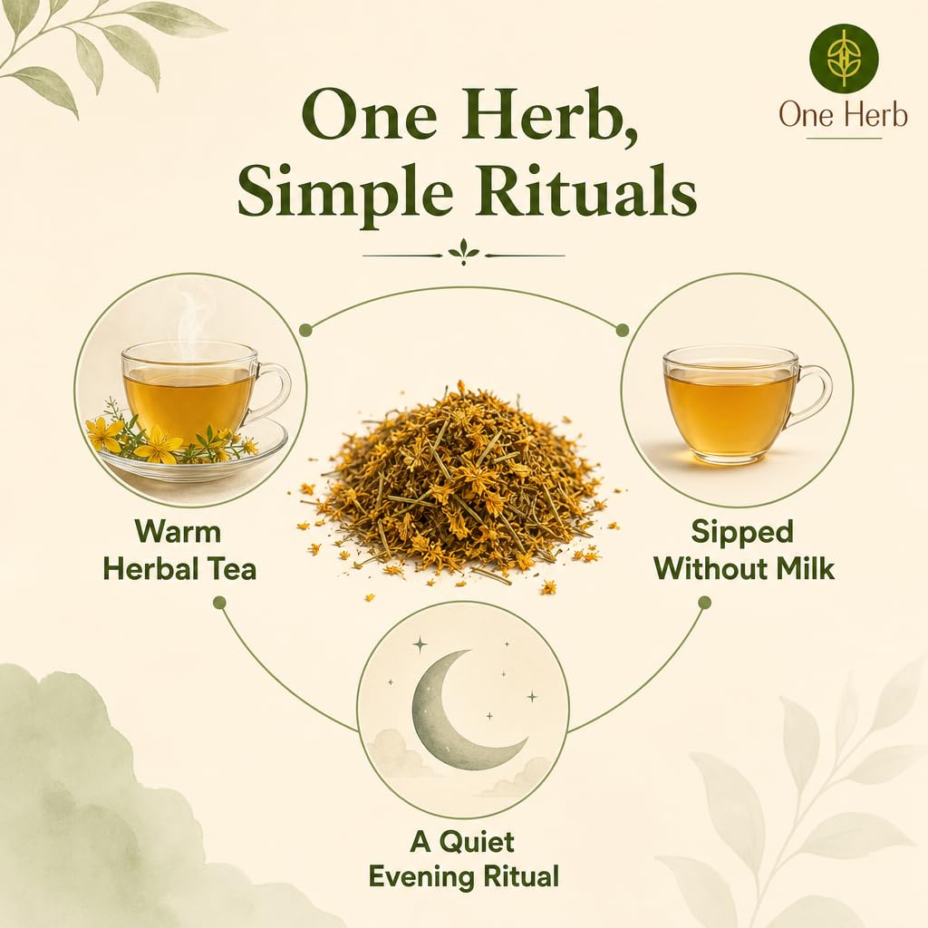 One Herb - St John's Wort Tea 100g, Caffeine-Free Loose Leaf Infusion for Mood Support, Restful Sleep & Calm Nerves | Natural Wellness Superherb 3