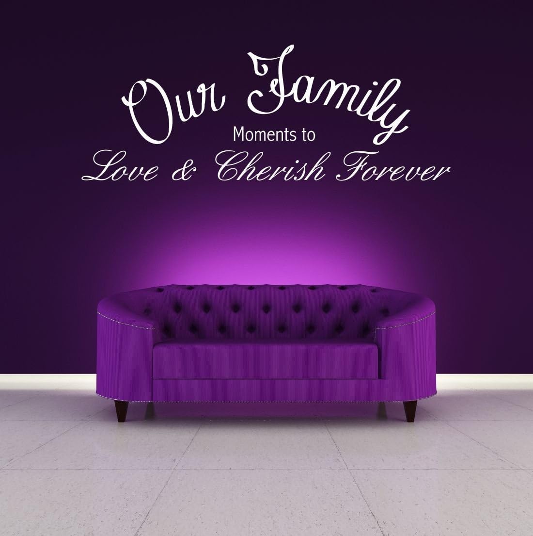 OUR FAMILY LOVE WALL ART WALL QUOTE STICKER DECAL MURAL SELF ADHESIVE
