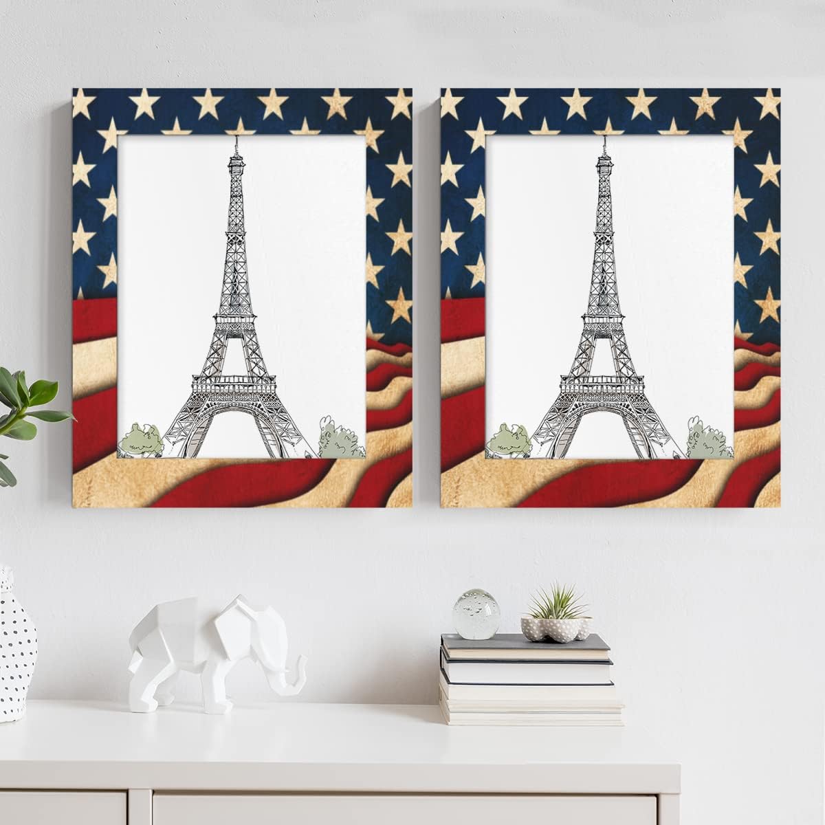 AUUXVA American Flag 8x10 Picture Frame, Memorial Day USA Flag Photo Frame for Wall Mounting or Tabletop Display, Picture Frames Collage for Wall Decor, Wall Gallery Photo Frames