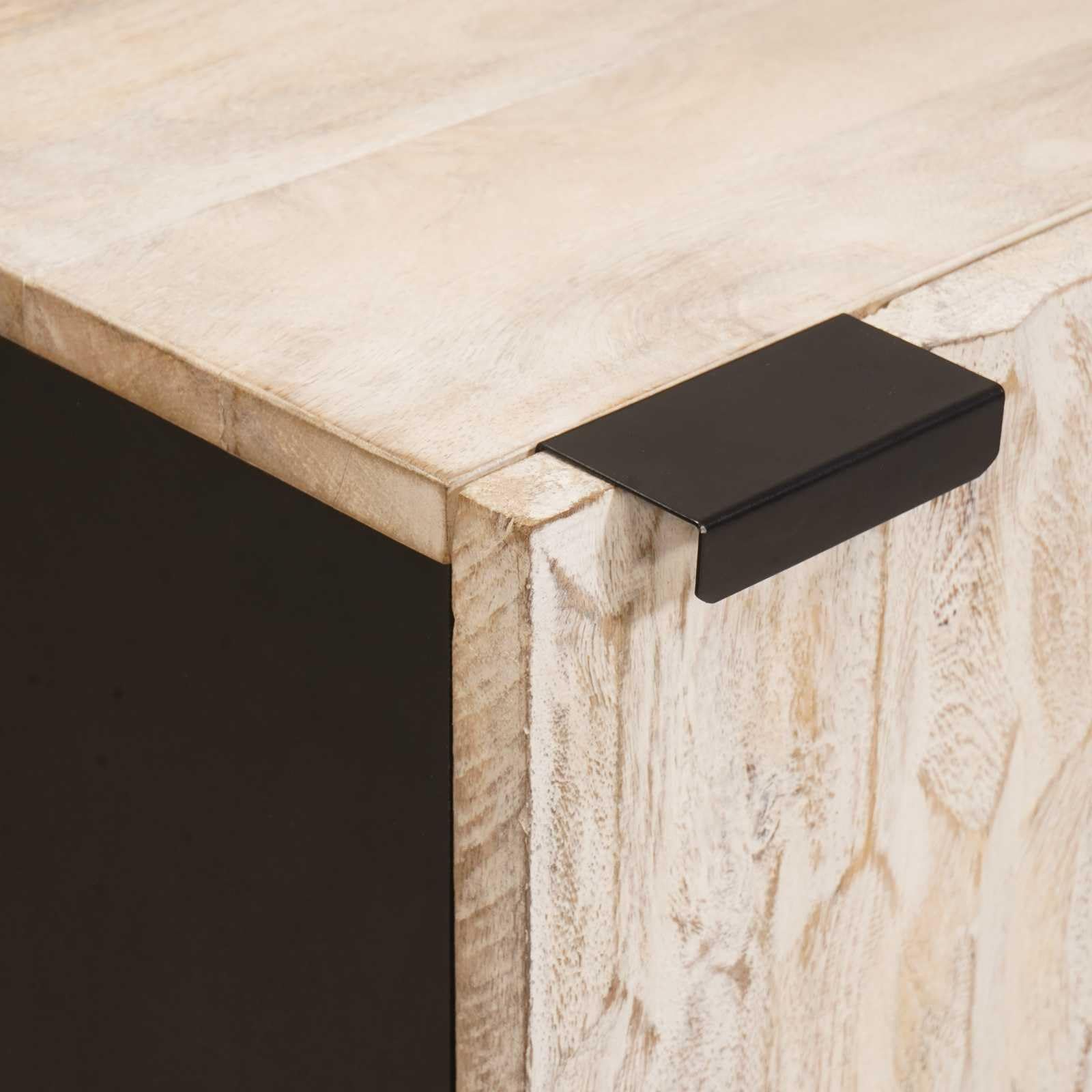 Armoire de Salle de Bain Blanche compacte 38 x 33 x 58 cm en Bois de manguier Massif avec étagère Porte pour Rangement intérieur dans buanderie ou Salle d'eau