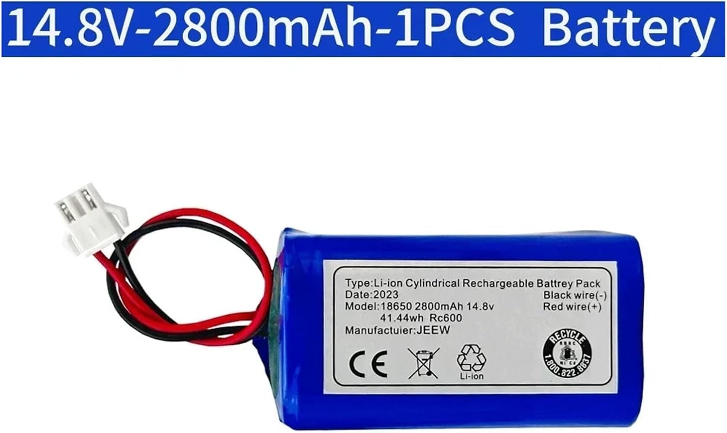 14.8V 2800/4800/6800mAh Li-ion Battery Pack，Compatible for Airrobo P20， Robot Vacuum Cleaner High-Capacity Rechargeable Battery(2800mAh)