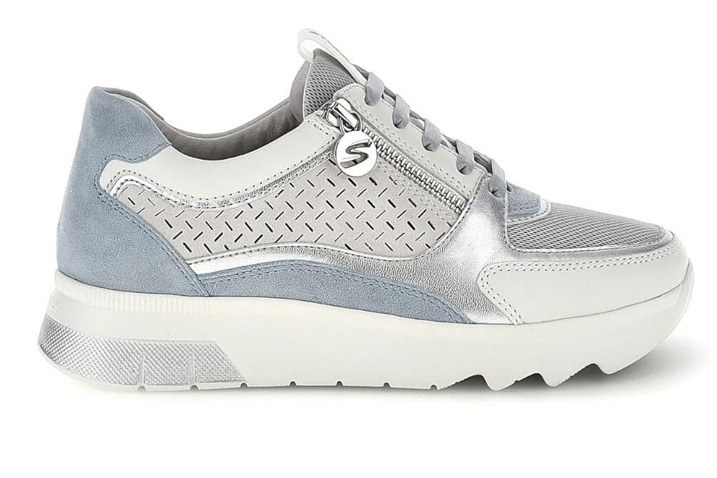 Scarpe Sportive Stonefly Spock 50 Blu con Cerniera Laterale e Soletta Blusoft Memory - Donna