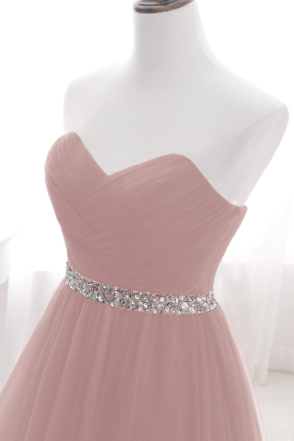 Misshow Robe Femme Longue Chic Soirée Dos Nu Epaule Nu Robe de Cocktail Longue Mariage en Tulle