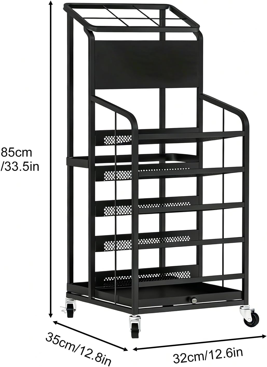 Metal Umbrella Stand for Entryway with Wheels, Commercial Umbrella Storage, with Wheels and Removable Drain Tray, for Entryway, Hotel, School, Office, Store(Gold,48cm/18.9in)
