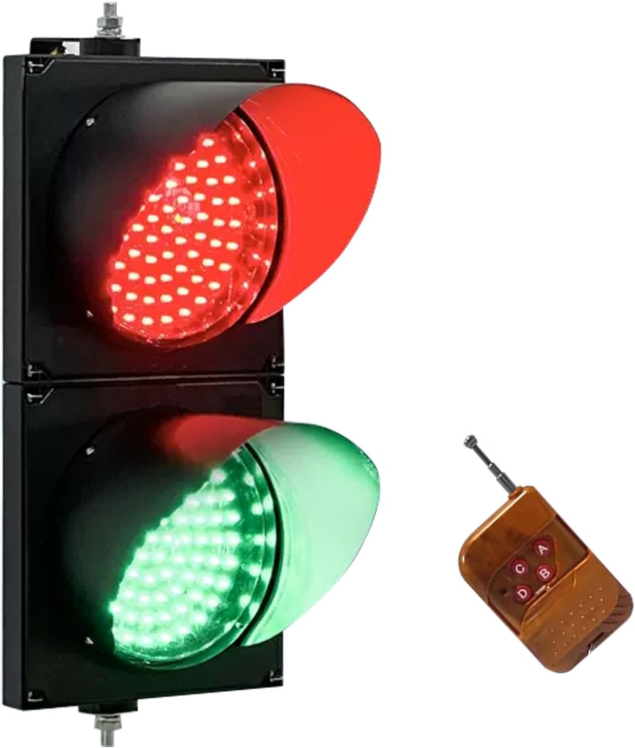 200mm Traffic Light,Red/Green Stop and Go Light,LED Traffic Signal Light with Remote Control,PC Housing Waterproof IP65 Industrial Traffic Stop Light,Indicator Light(One Color 12V)