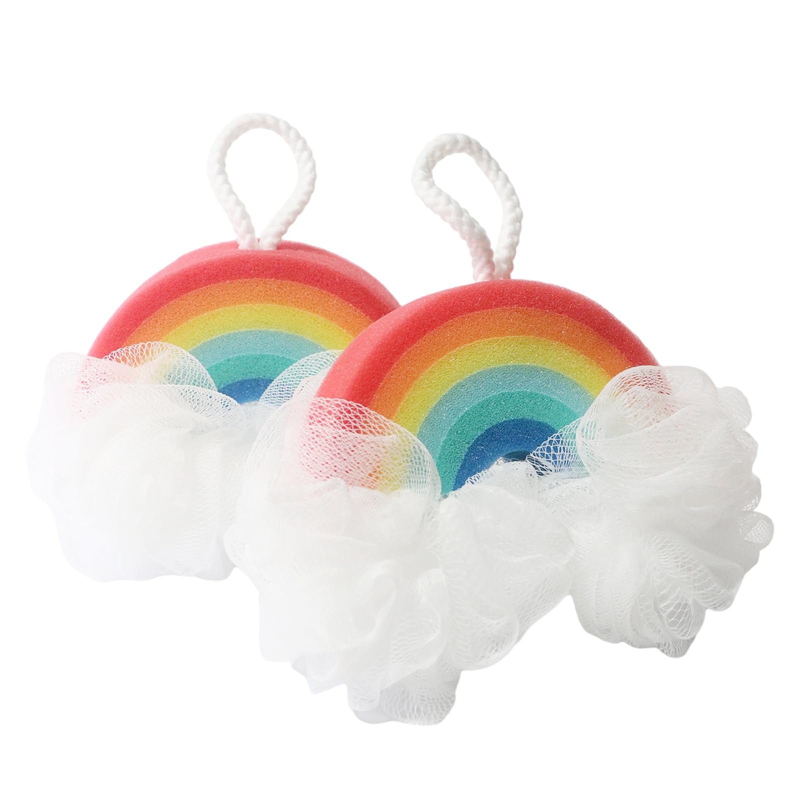 BQLYblink 2 Piezas Esponjas de BañO, Esponja de BañO ArcoíRis Esponja Corporal Para La Ducha, Esponja de BañO Creativa, Adecuado Para Hombres Mujeres Y NiñOs