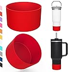 Airboat Upgrade 2PCS Protective Silicone Boot Bumper for Stanley Quencher Adventure 40oz 30oz IceFlow 20oz 30oz Tumbler, Water Bottle Bottom Sleeve Cover Accessories for Stanley Mug Cup(Red)