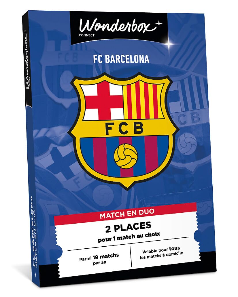 Wonderbox Connect - Coffret Cadeau - FC Barcelone - Match en Duo - 2 Places pour 1 Match au Choix - Parmi Tous Les matchs de Liga au Camp NOU - Validité 27 Mois