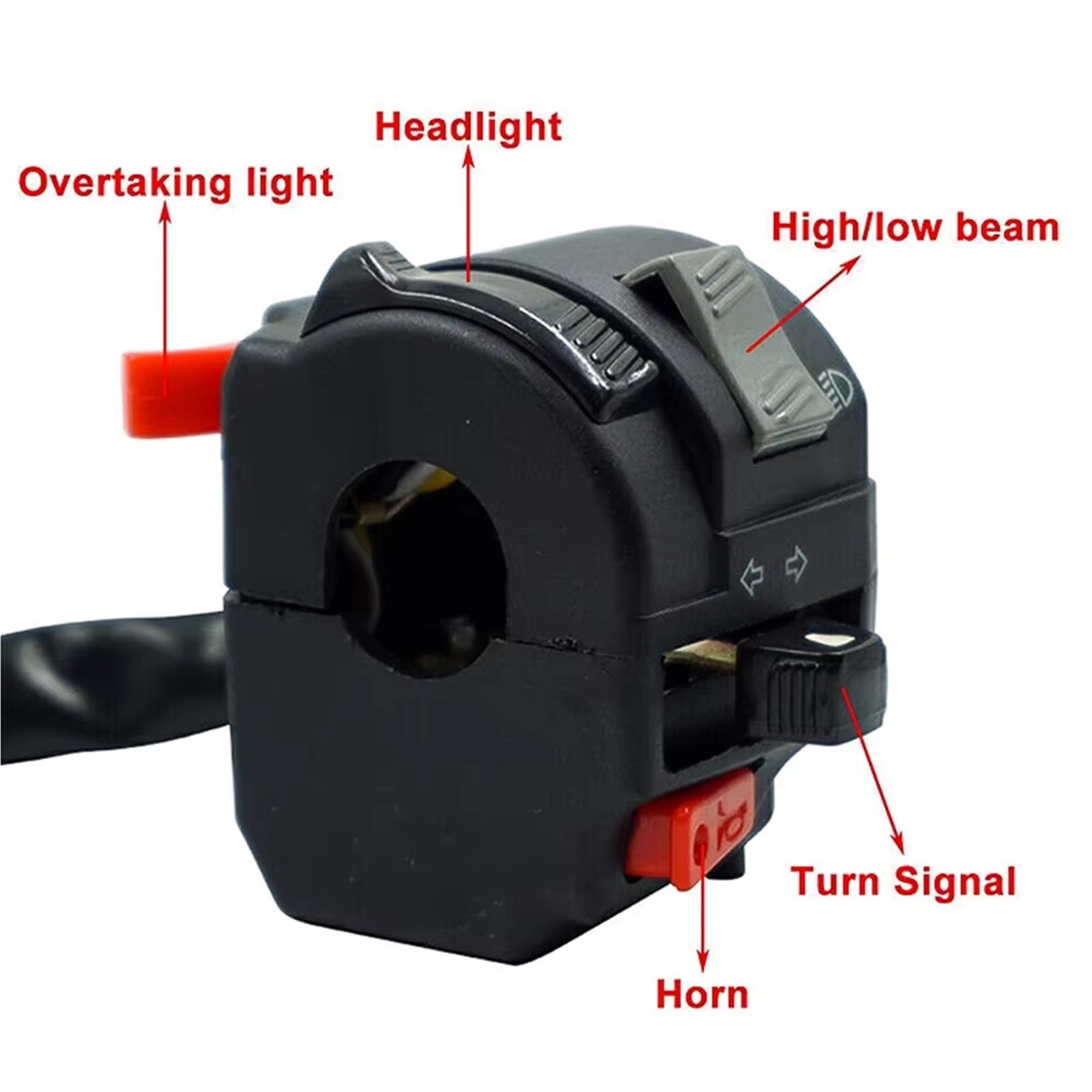 Interruptor de bocina de la motocicleta Faro Motocicleta Bocina Luz Antiniebla Señal Giro Interruptor Control Manillar Botón Parada Interruptor Terminación Botón Pulsador Interruptor Encendido Arranqu