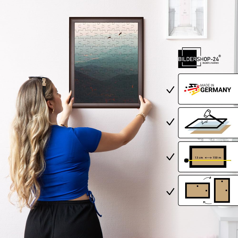 Bildershop-24 Puzzlerahmen Bilderrahmen Valencia 96X136cm Wenge/Mooreiche für ca. 3000-5000 Teile