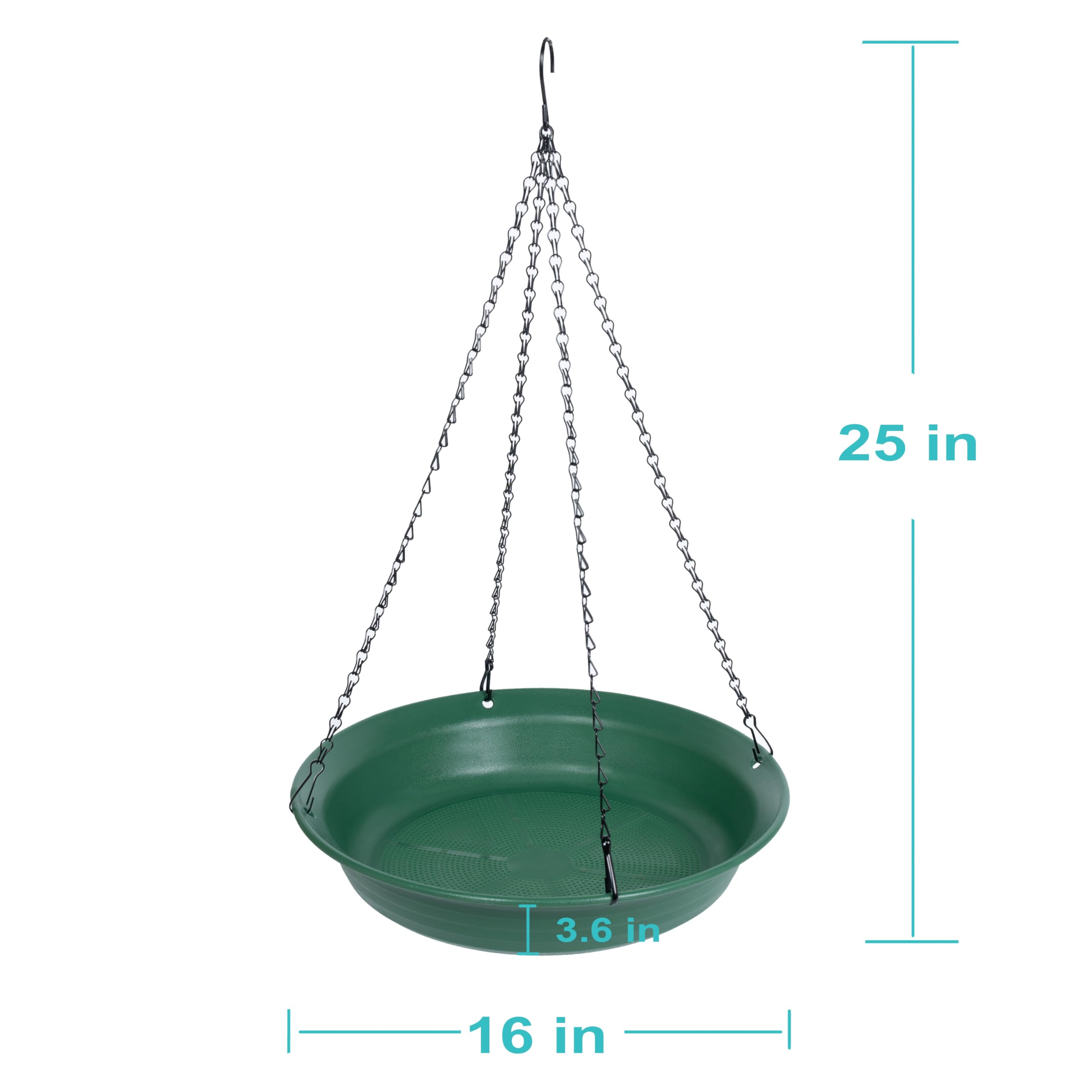 VUWEZ Vogelfutterstation zum Aufhängen und Vogeltränke für draußen, Wildvogel-Futterspender, hängende Vogeltränken für draußen, Kardinal, Blauhäher, Krähe, Vogelfutterspender außen (40,6 cm, 1 Stück