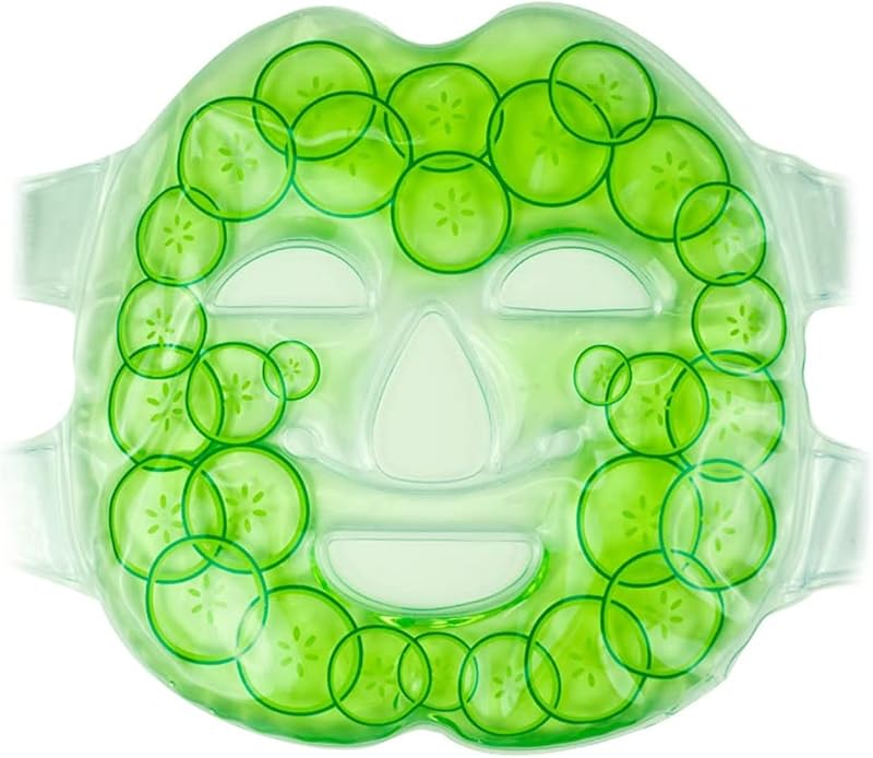 WORLD-BIO Máscara facial de gel reutilizável para uso quente ou frio, 20,00 cm x 14,00 cm