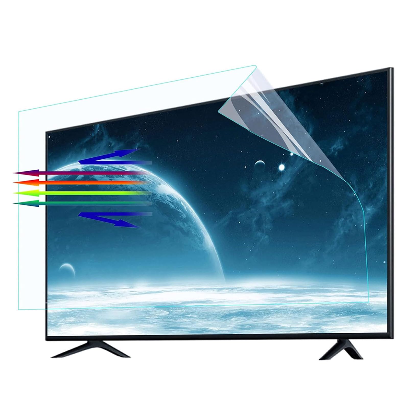Película Mate Antirreflejo de 55-75 Pulgadas, Protector de Pantalla para TV con Filtro de Luz Azul Y UV, Antirreflejo Y Resistente A Arañazos, Protección Ocular,55in1211x682mm