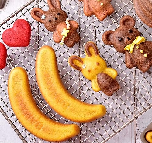 MeganJDesigns Cute Shaped Cake Pans Mould for Kids Baby Premium Non-Stick Cupcake Pan Mini Cake Pan Molds Specialty Novelty Bakeware for Oven Baking (Shape 23#Bunny)