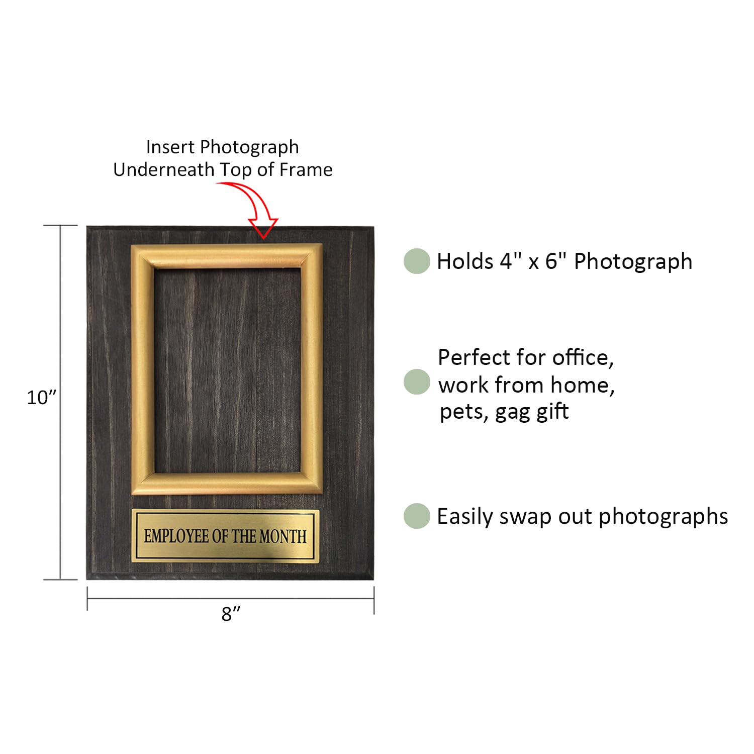 Weysat 12 Pcs Employee Of The Month Award Plaque Frames - Holds 4x6 Photo, Wooden Appreciation Gift For Staff - View #8