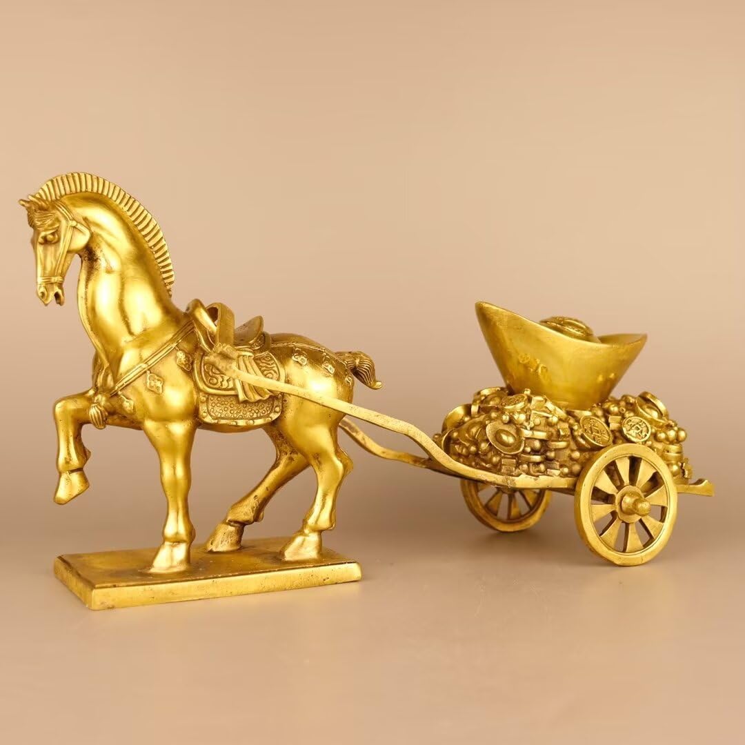 Mosiężna figurka konia miedź koń zodiak fortuna koń dobrobyt bogactwo i ochrona wystrój biura domowego 13,4 x 4,7 x 6,9 cala 3 kg
